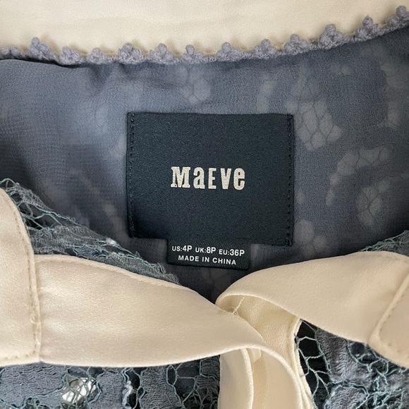 Anthropologie Maeve Lace Embroidered Semi-Sheer Top  4P - Picture 7 of 10
